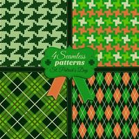 Seamless fashion pattern set of green colors vector