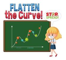 Coronavirus flatten the curve vector