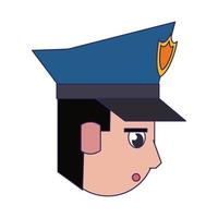 personaje de dibujos animados de avatar de cara de policía vector