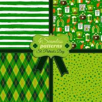 Conjunto de patrones de moda perfecta de colores verdes vector