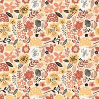 Autumn floral seamless pattern vector