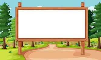 Empty banner board in nature park scenery vector