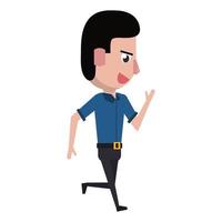 Policeman running cartoon character vector