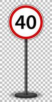 Red traffic sign on transparent background vector