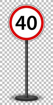 Red traffic sign on transparent background