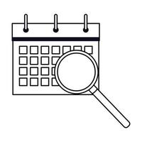 Calendar icon cartoon in black and white vector