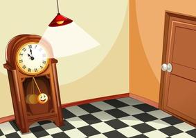 Vintage wooden clock in the room vector