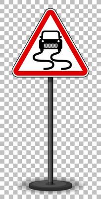 Red traffic sign on transparent background