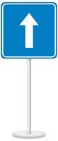 One way traffic sign with stand isolated on white background vector