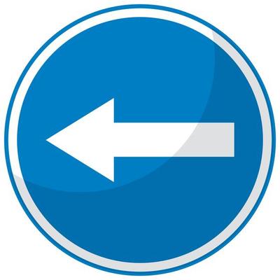 Blue traffic sign on white background