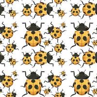 Ladybug on seamless background vector