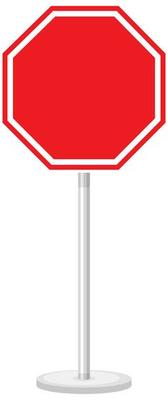 Red traffic sign on white background