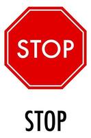 Stop sign on white background vector
