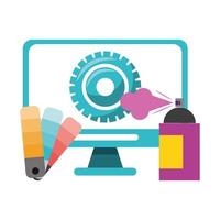 Arts and graphic design school digital tools vector