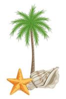 Summer, beach and tropical vacation composition vector