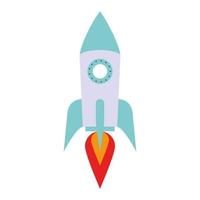 Spaceship rocket isolated cartoon icon vector