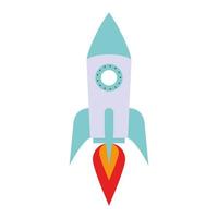 Spaceship rocket isolated cartoon icon vector