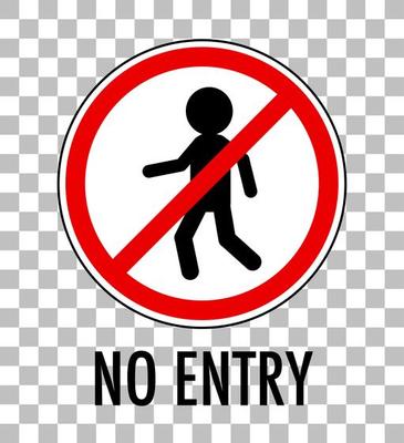 No entry sign isolated on transparent background