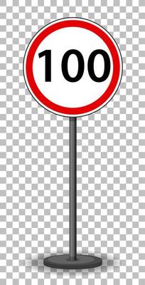 Red traffic sign on transparent background