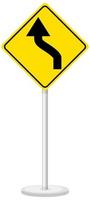 Yellow traffic warning sign on white background vector