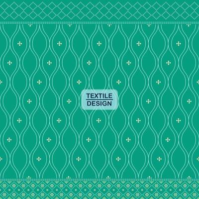 Green seamless traditional textile bandhani sari border pattern