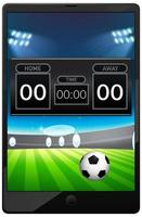 Football match news on tablet screen isolated vector