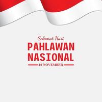 Happy Indonesian National Heroes Day card with flag