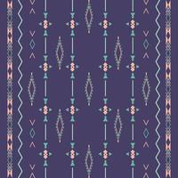 Aztec ethnic tribal seamless pattern with geometric shapes vector