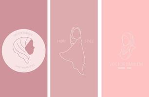 Hijab Emblem Set vector