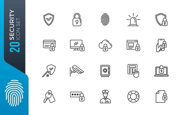 Minimal security icon set