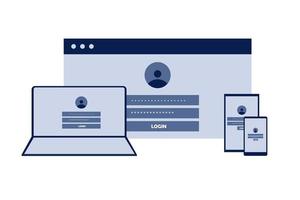 Login With Different Devices Design vector