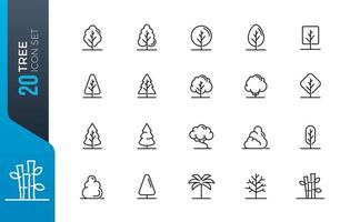 minimal tree icon set vector