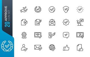 Minimal approve icon set vector