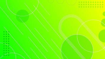 Flat yellow green gradient geometric composition vector