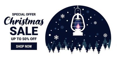 Christmas and winter sale promotion marketing banner vector