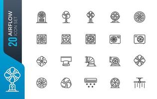 Minimal airflow icon set vector