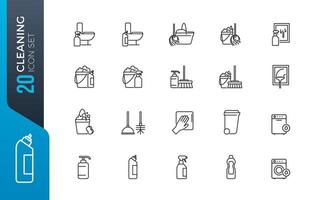Minimal cleaning icon set vector