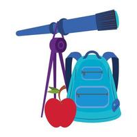 Back to school and education cartoon composition vector