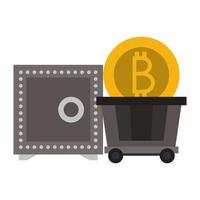 Bitcoin cryptocurrency digital money symbols vector