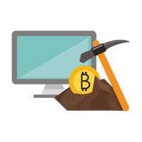 símbolos de dinero digital de criptomoneda bitcoin vector