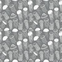 Jellyfish seamless pattern vector