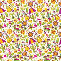 Seamless pattern with Mexican elements vector