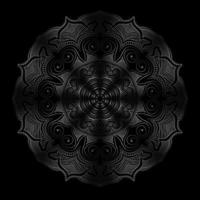 Dark mandala round floral ornament vector