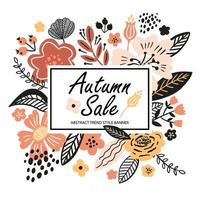 Floral banner, sale background vector