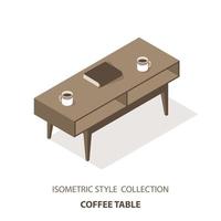 Isometric coffee table vector