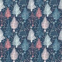 Seamless Christmas pattern with Christmas trees vector