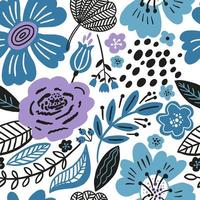 Floral seamless pattern with winter colors vector