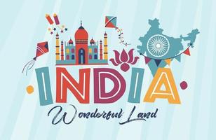 Travel India panorama background vector