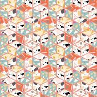 Terrazzo seamless pattern design with hand drawn rocks vector