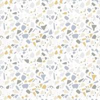 Terrazzo seamless pattern design with hand drawn rocks. vector